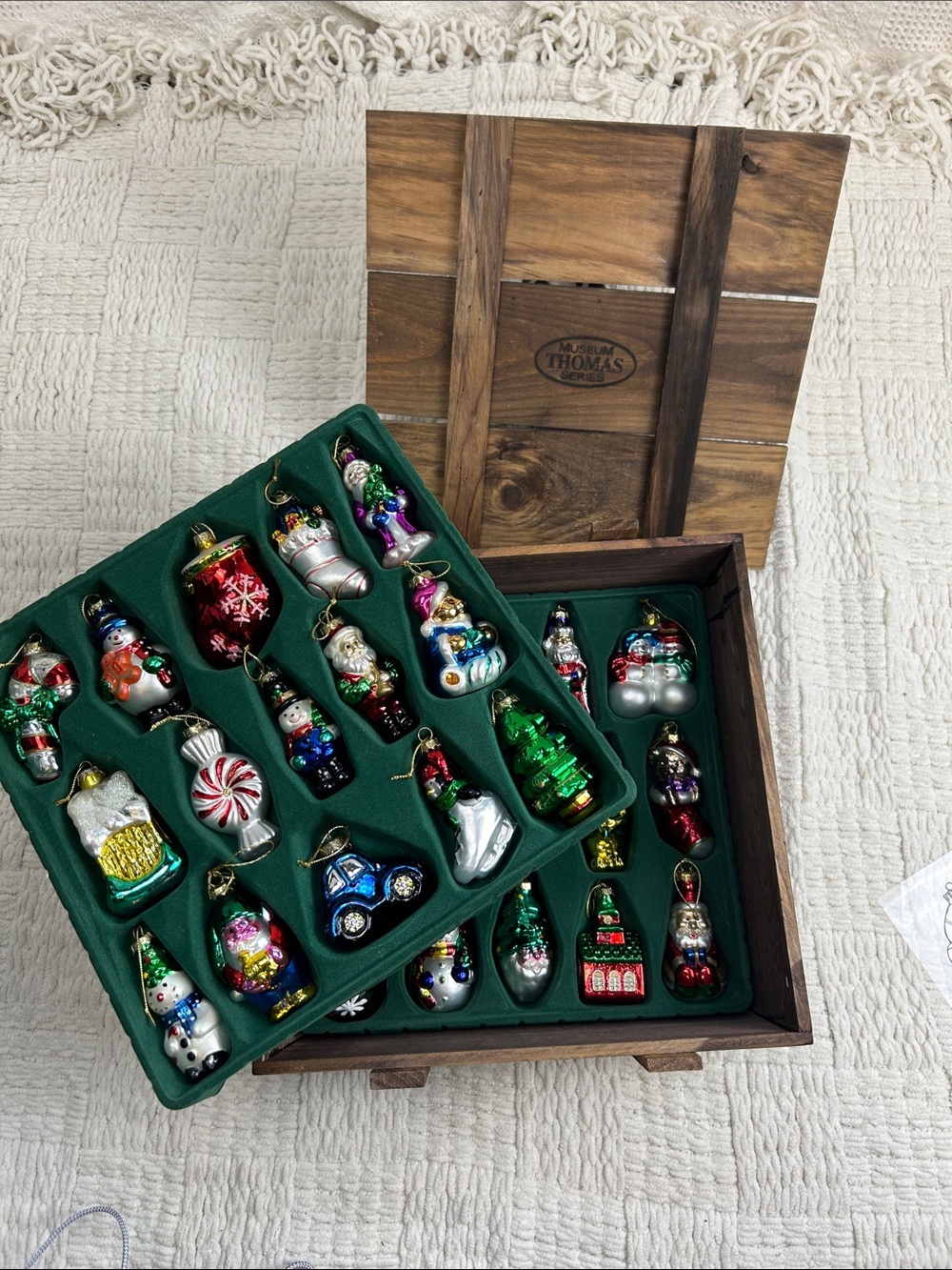 Vintage Thomas Pacconi Museum Glass Christmas Ornament Set 1900-2000